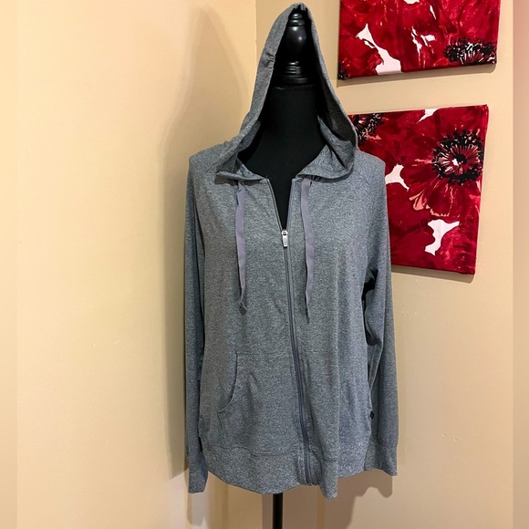 Marika Mona Full Zip Hoodie, in heather black (reads dark grey), size L - Picture 3 of 12